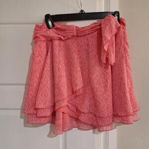 Aerie Azalea Melon Wrap Tie-Waist Layered Mini Skirt - Women’s Size XS Coquette